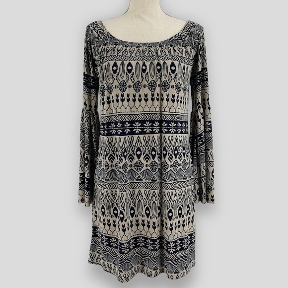 Dresses & Skirts - R Rouge Dress Womens Long Bell Sleeve Bohemian Printed Off The Shoulder Casual S